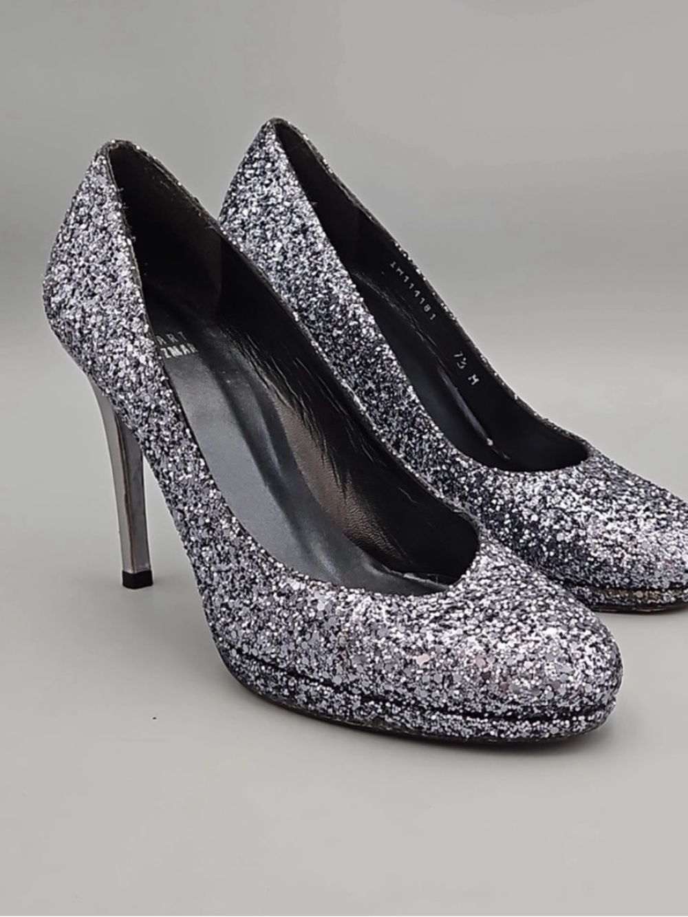 Stuart Weitzman Silver Glitter High Heel Pumps - 7.5